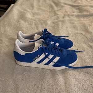 Adidas Gazelle Royal Blue and White Sneakers